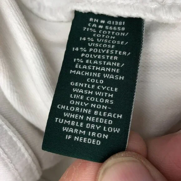 Lauren Ralph Lauren Womens Jeans Size 8 Classic Straight Casual White Denim - Picture 10 of 16